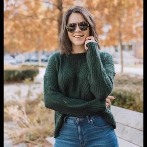 Madewell Charley Pullover Sweater (Dark Green / Alpaca Blend)